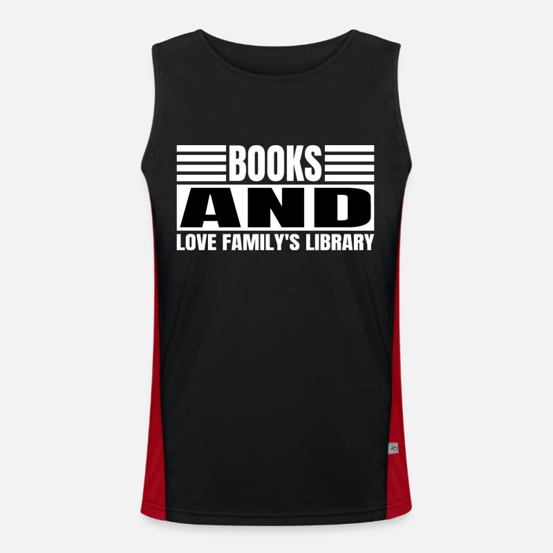 book recommendations statement bibliophile - Men's Functional Contrast Tank Top  - black/red