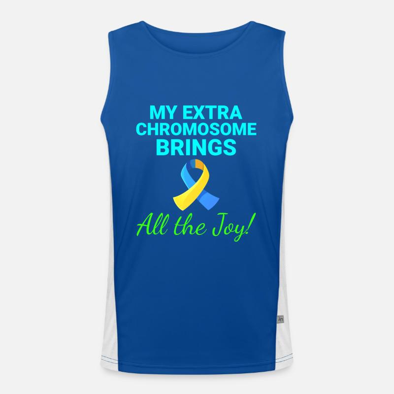 Down-Syndrom-Bewusstsein Joyful Extra Chromosom Funktionelles Kontrast-Tank Top für Männer 