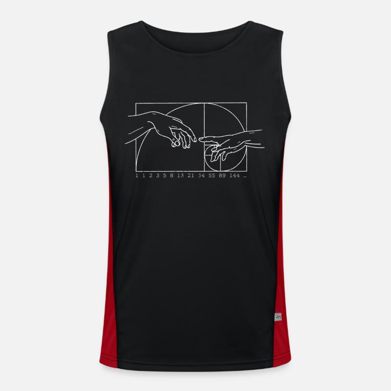 Math Art Geometry Fibonacci Spiral Men's Functional Contrast Tank Top 