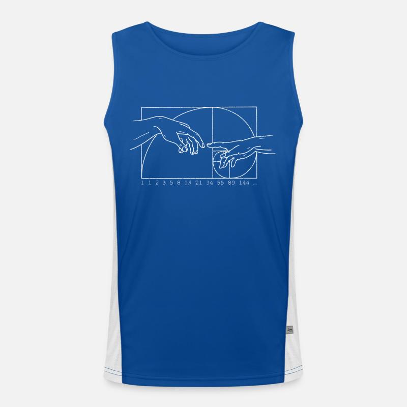 Math Art Geometry Fibonacci Spiral Men's Functional Contrast Tank Top 