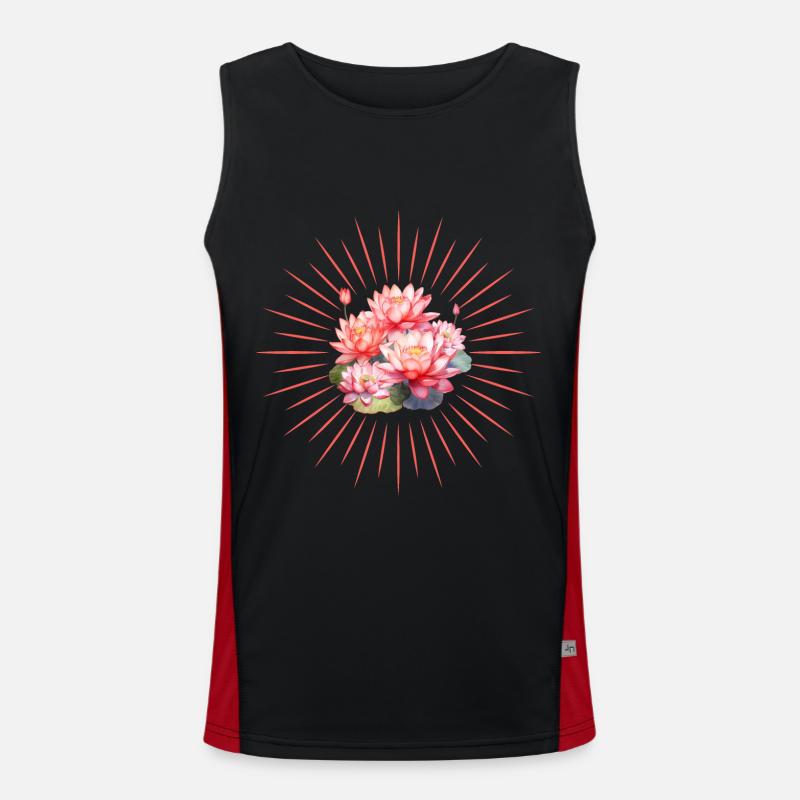 Yoga mit Strahlen Energie Funktionelles Kontrast-Tank Top für Männer 