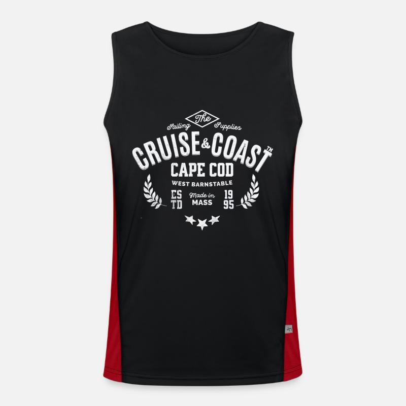 Cruise Coast Cape Cod - Men's Functional Contrast Tank Top - black/red