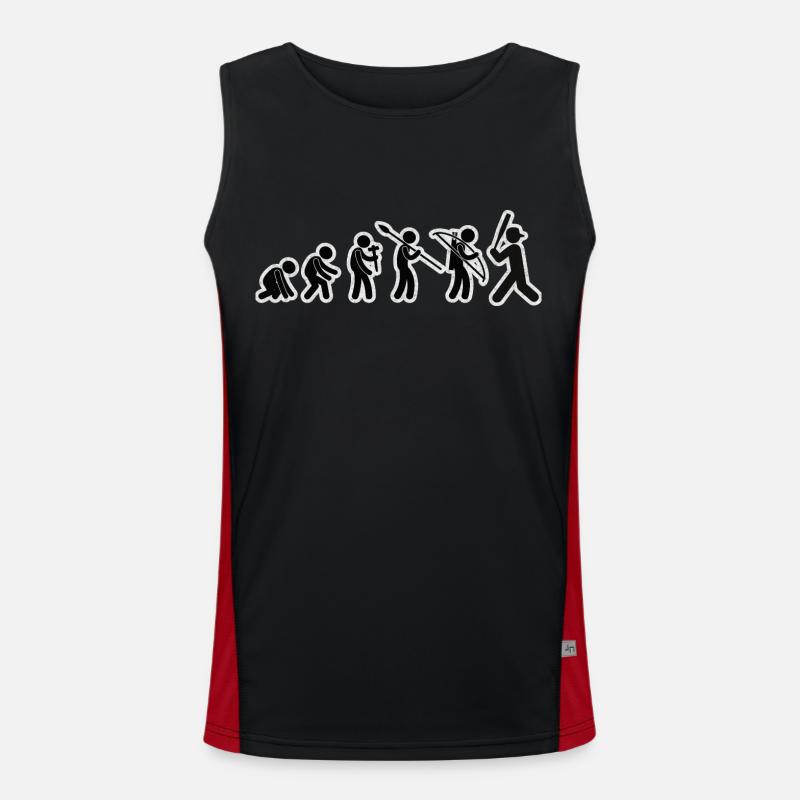 Evolution Baseball Black Grunge - Men's Functional Contrast Tank Top  - black/red