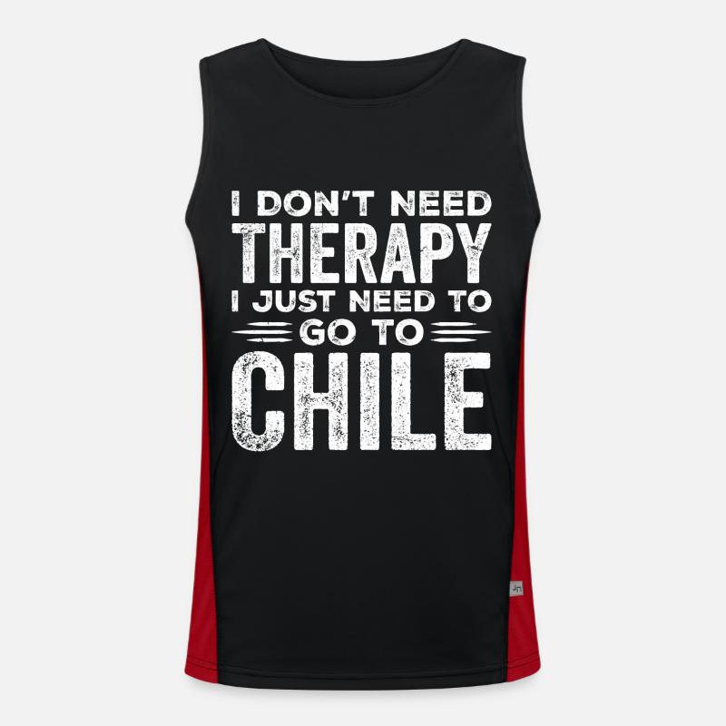 I Don't Need Therapy I Just Need To Go To Chile Débardeur respirant contrasté Homme 