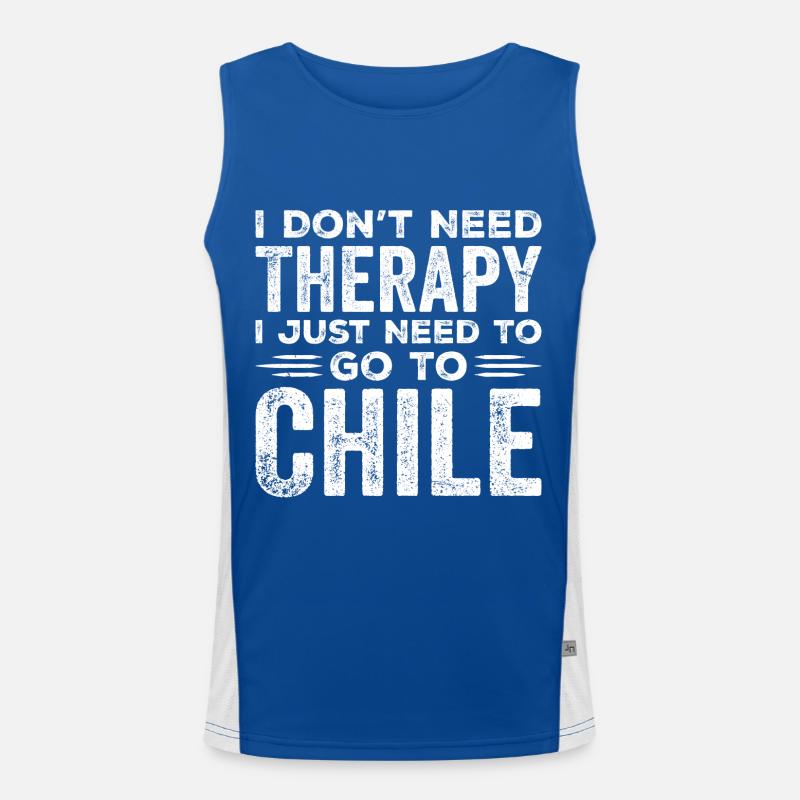 I Don't Need Therapy I Just Need To Go To Chile Débardeur respirant contrasté Homme 
