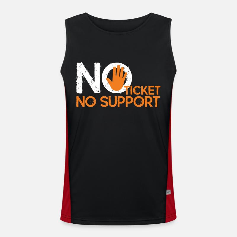 No Ticket No Support Informatiker IT Administrator Funktionelles Kontrast-Tank Top für Männer 