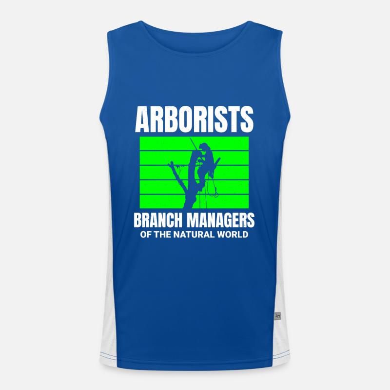 Baumpfleger Baumchirurg Kletterer Klettertrimmer Funktionelles Kontrast-Tank Top für Männer 