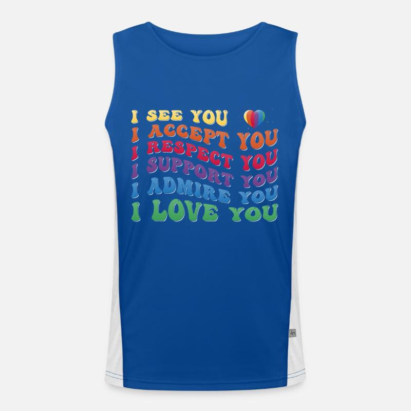Pride - Accept Respect Support Admire Love You Men's Functional Contrast Tank Top 