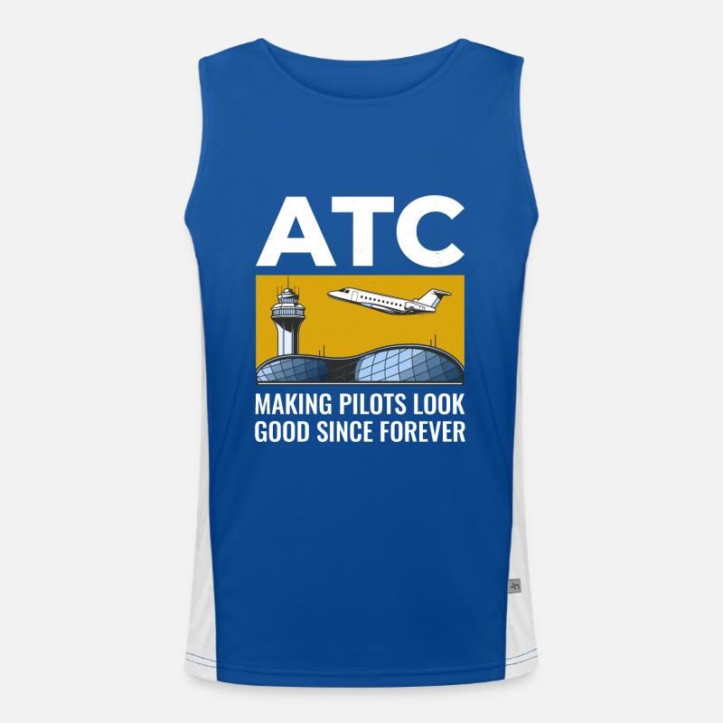 Air Traffic Controller ATC Aviation Humor Airplane Men's Functional Contrast Tank Top 