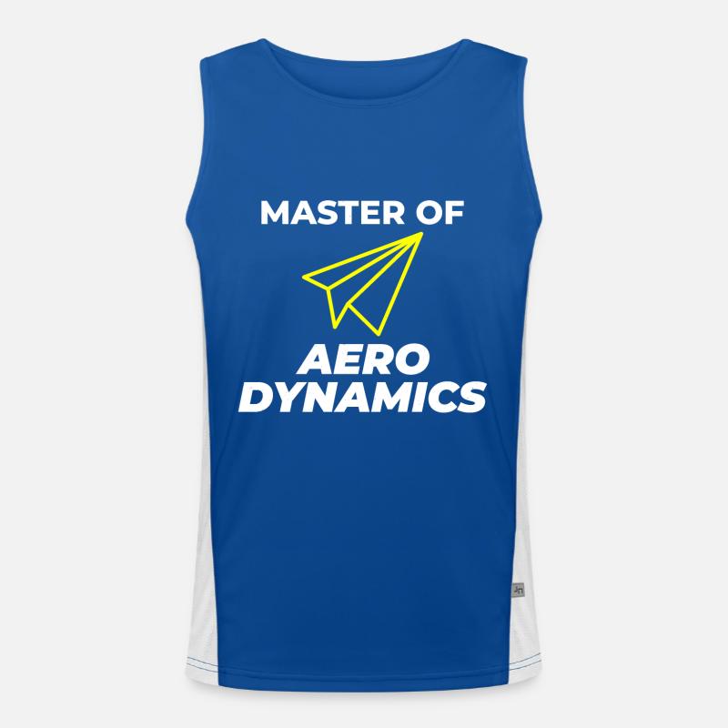 Aerospace Engineer Flight Mechanics Paper Plane Men's Functional Contrast Tank Top 