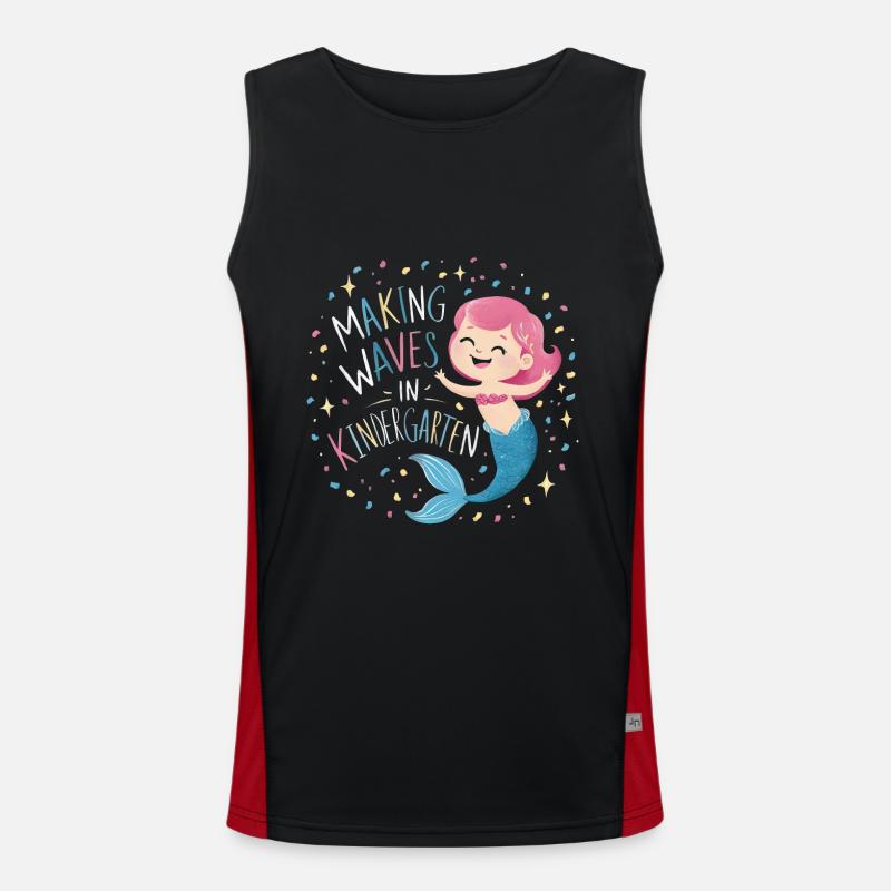 Making Waves In Kindergarten Funktionelles Kontrast-Tank Top für Männer 