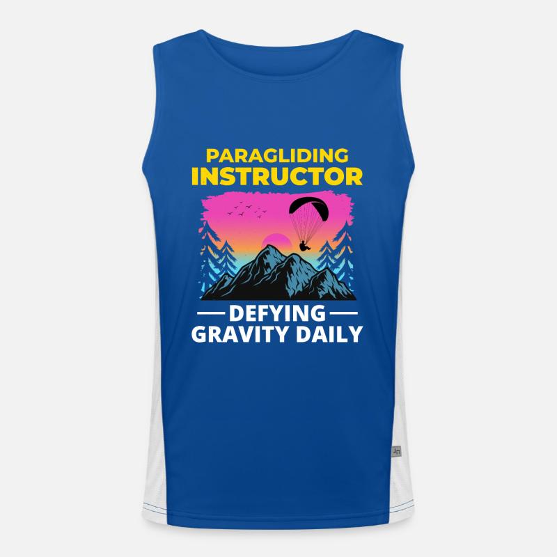 Gleitschirmpilot Gleitschirmlehrer Berge Funktionelles Kontrast-Tank Top für Männer 