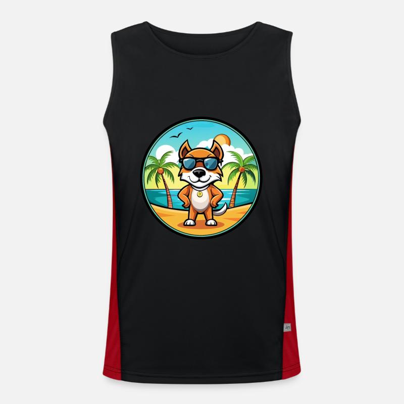 Pointer Chien Race Dessin Animé Lunettes De Soleil Plage Débardeur respirant contrasté Homme 