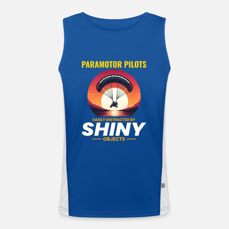 Paramotor Pilot Paramotoring Powered Paraglider Men's Functional Contrast Tank Top 