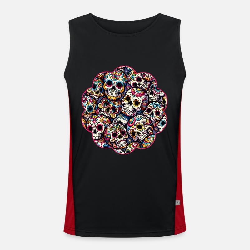 Motif de crâne décoratif coloré Débardeur respirant contrasté Homme 