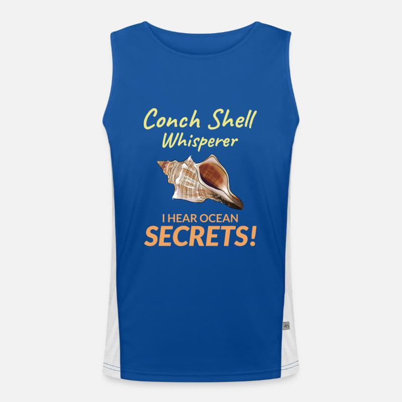 Conch Seashells Collector Beachcomber Sea Shell Men's Functional Contrast Tank Top 
