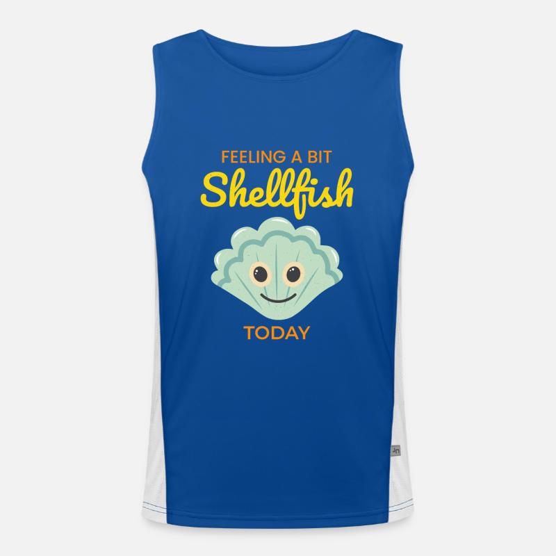 Scallop Seashells Collector Beachcomber Shellfish Men's Functional Contrast Tank Top 