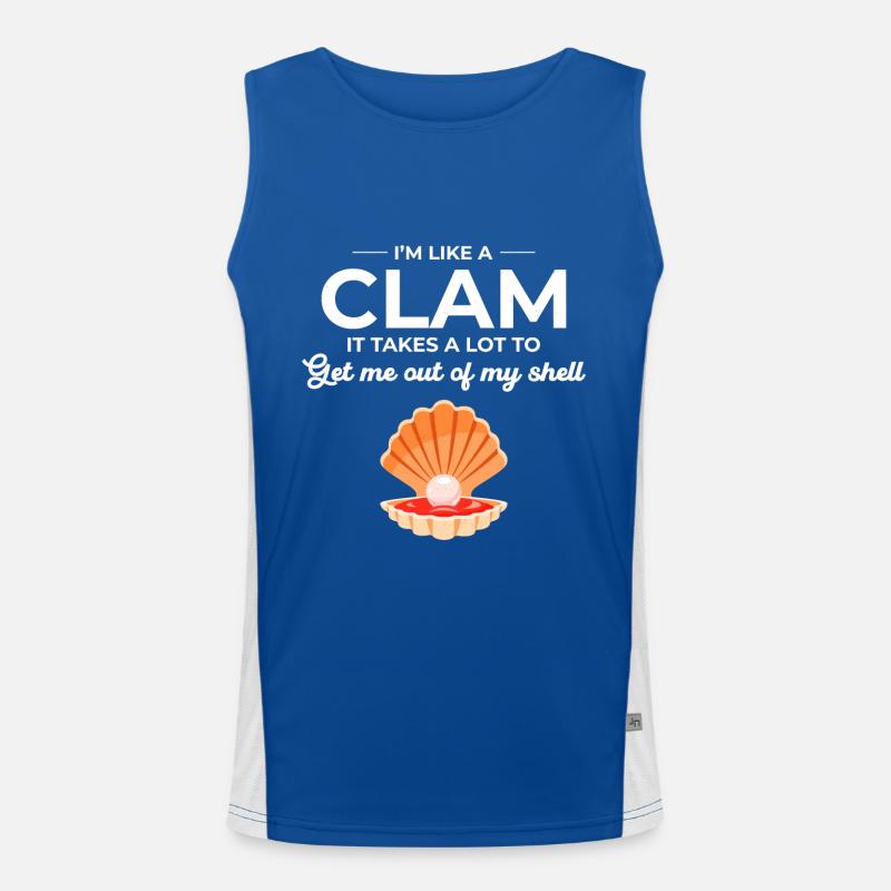 Clam Shell Seashells Collector Beachcomber Beach Men's Functional Contrast Tank Top 