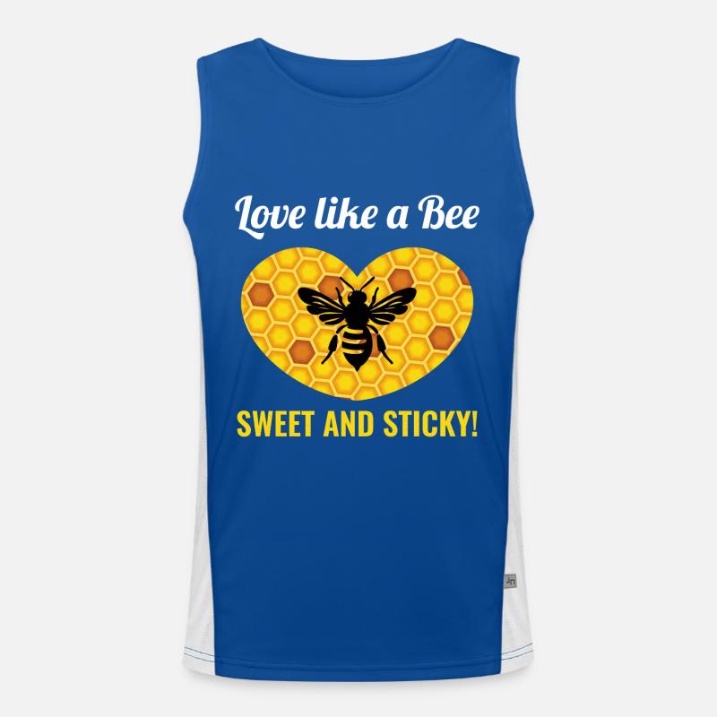 Honeybee Beekeeper Beekeeping Valentines Day Heart Men's Functional Contrast Tank Top 