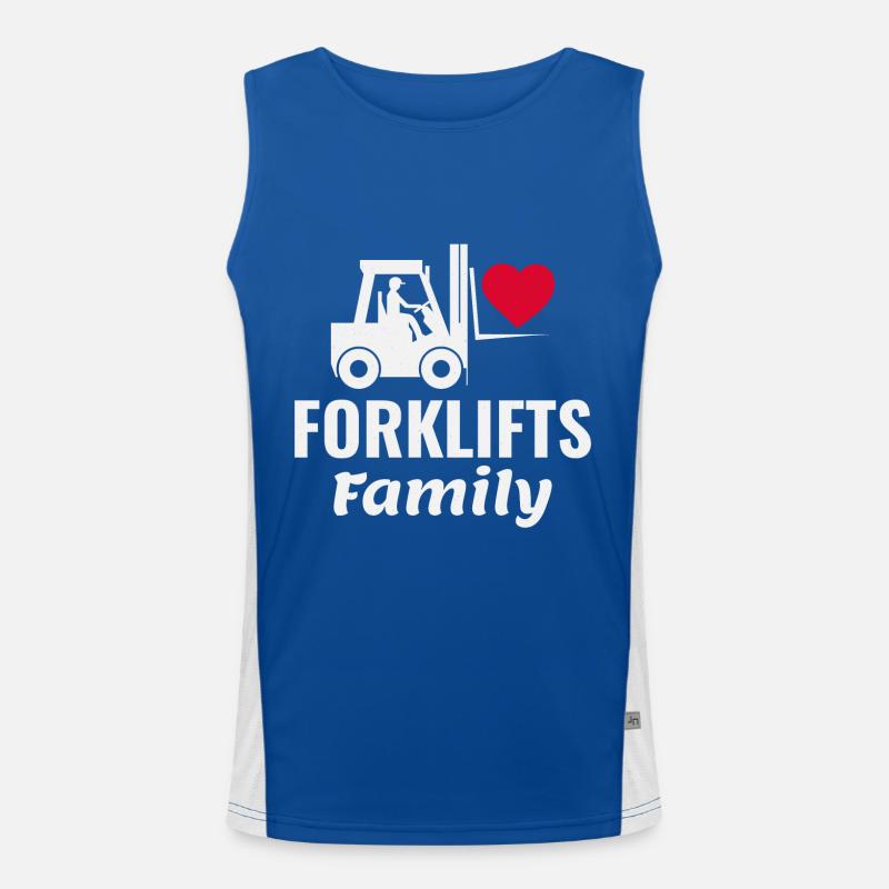 Forklift Operator Heavy Equipment Driver Family Men's Functional Contrast Tank Top 