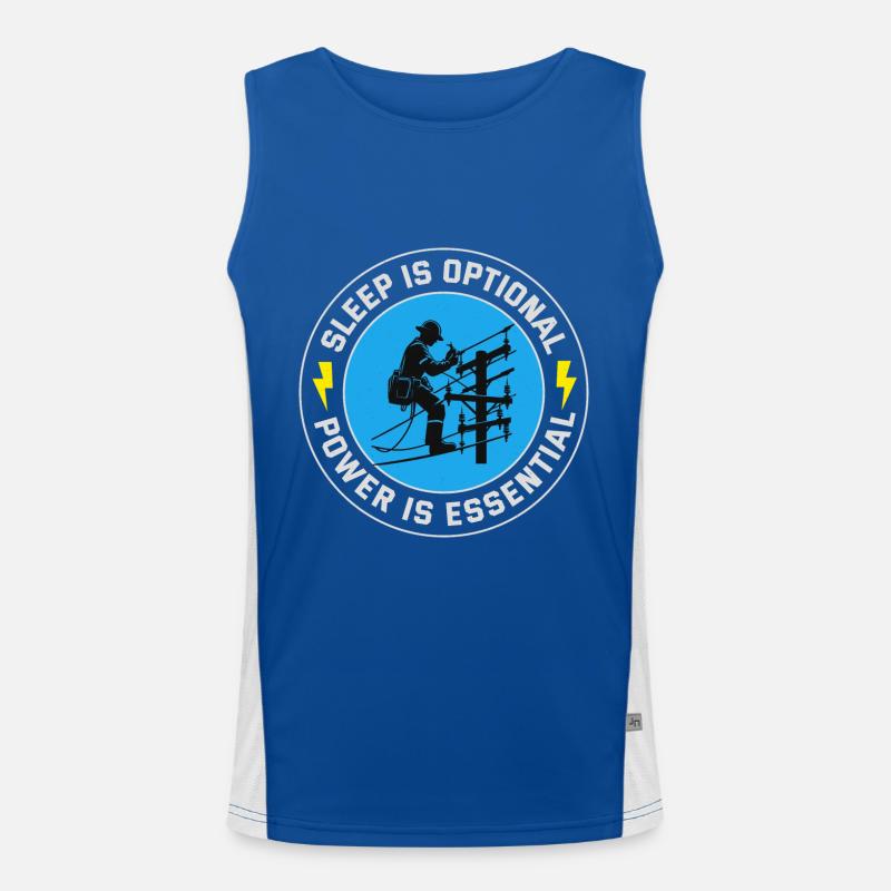 Lineman Power Essential Sleep Optional Dedication Men's Functional Contrast Tank Top 
