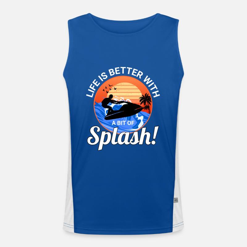 La vie est meilleure avec un peu de jet ski splash Débardeur respirant contrasté Homme 