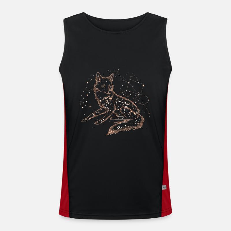 Fuchs Sternenhimmel Sternenbild Funktionelles Kontrast-Tank Top für Männer 