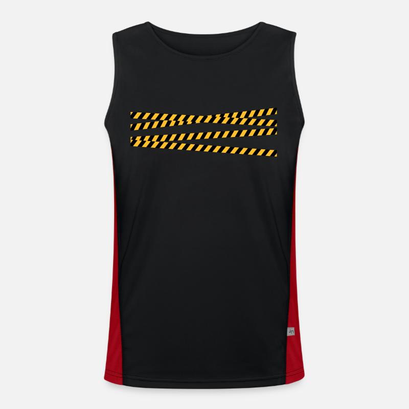 Security tape blocking zone - Men's Functional Contrast Tank Top  - black/red