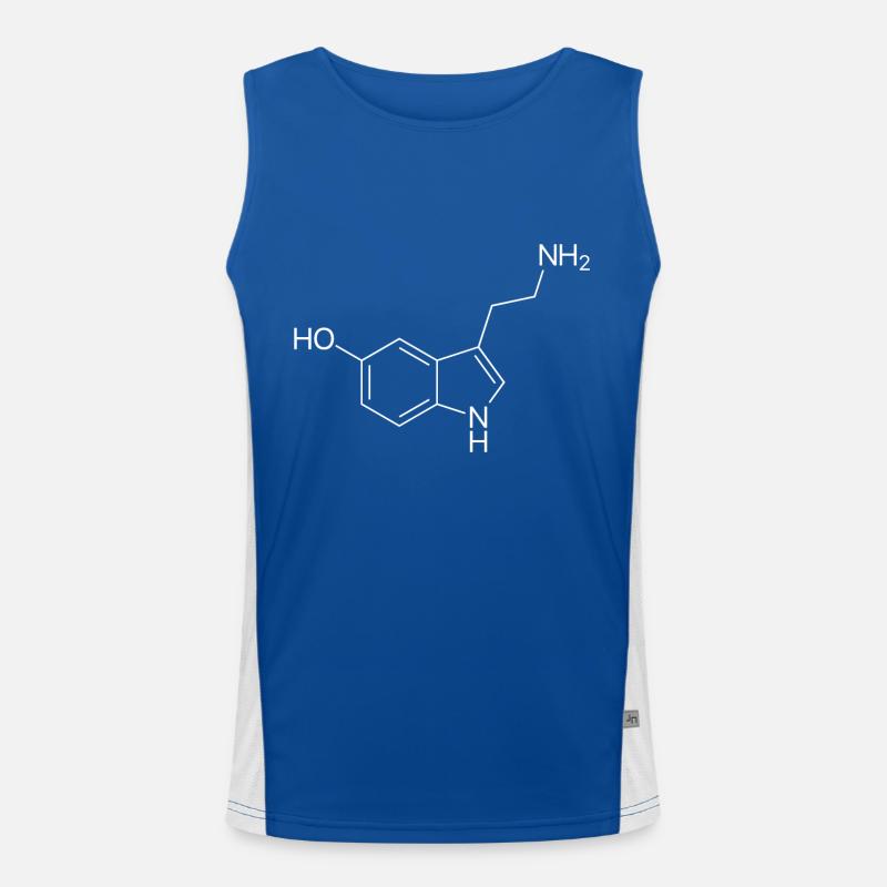Formule structurelle de la sérotonine - blanc Débardeur respirant contrasté Homme 
