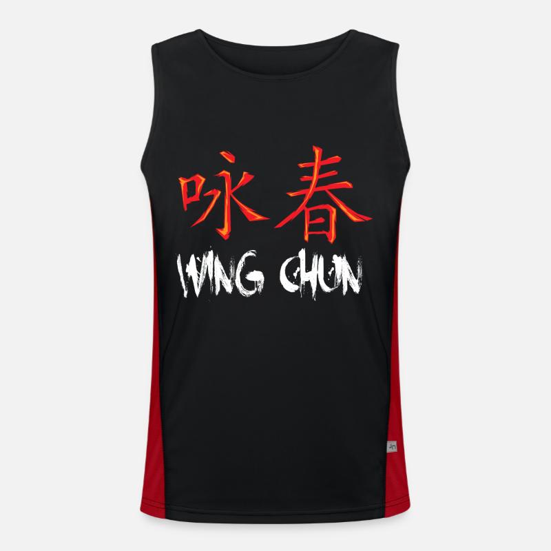 Wing chun Wingtsun Chinesische Schriftzeichen Funktionelles Kontrast-Tank Top für Männer 