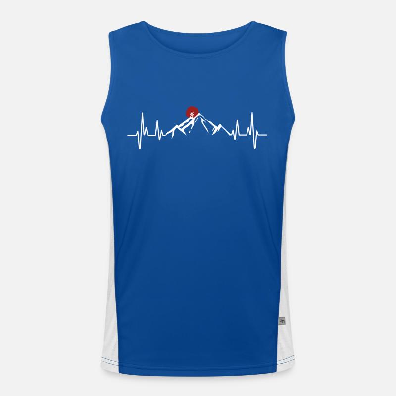 Wandern Bergsteigen Klettern Herzfrequenz Puls Funktionelles Kontrast-Tank Top für Männer 