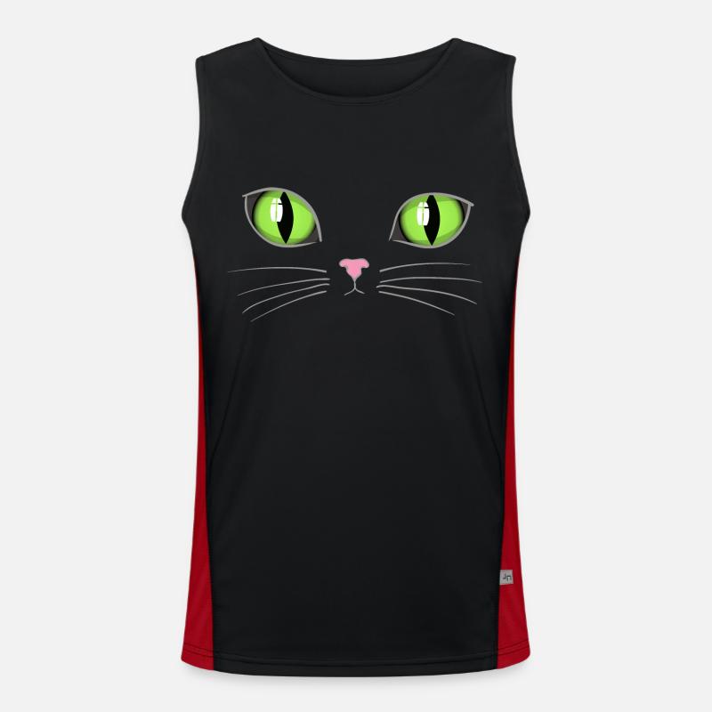 Yeux verts de chat Débardeur respirant contrasté Homme 