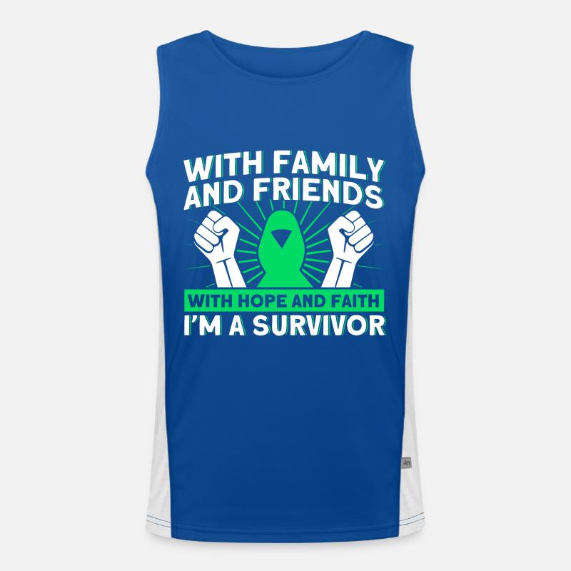 Mit Hoffnung und Glaube bin ich Überlebender Funktionelles Kontrast-Tank Top für Männer 