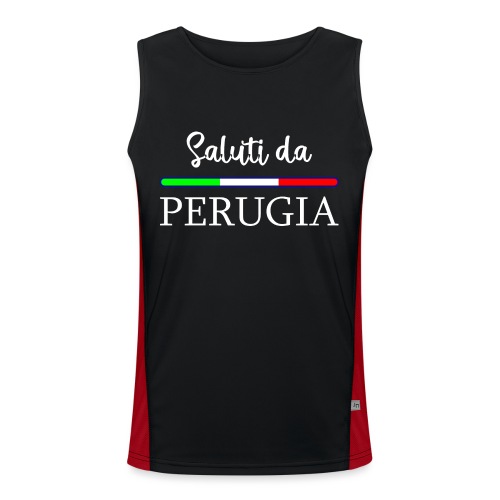 Maglietta souvenir Perugia e Umbria, idea regale - Canotta sportiva da uomo in contrasto cromatico 