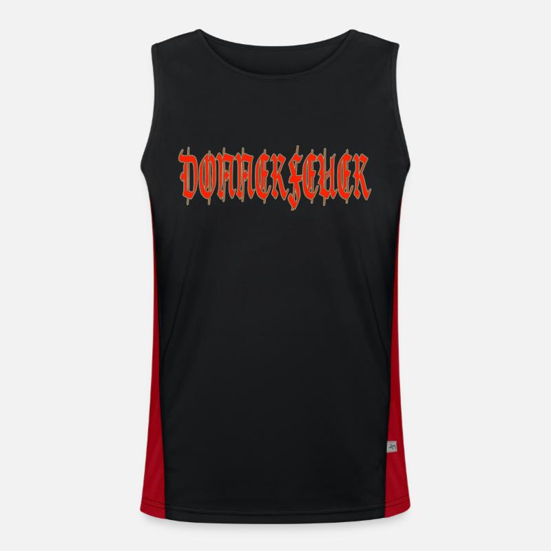 Donnerfeuerschrift red Funktionelles Kontrast-Tank Top für Männer 