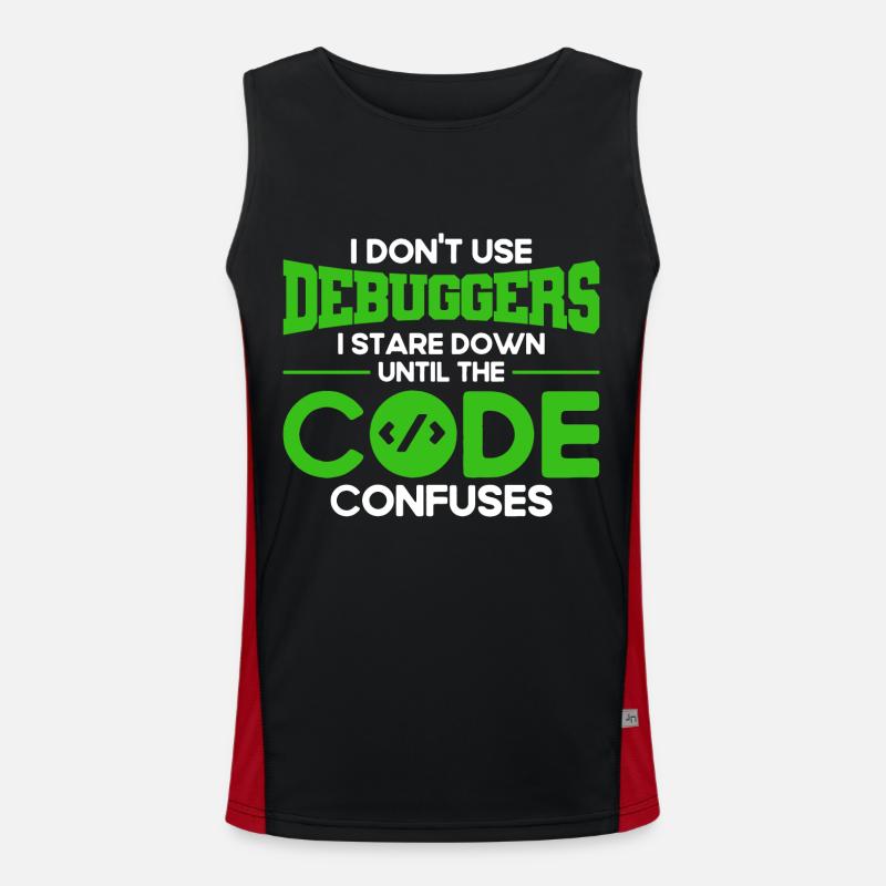 I Don't Use Debuggers Software Developer Men's Functional Contrast Tank Top 
