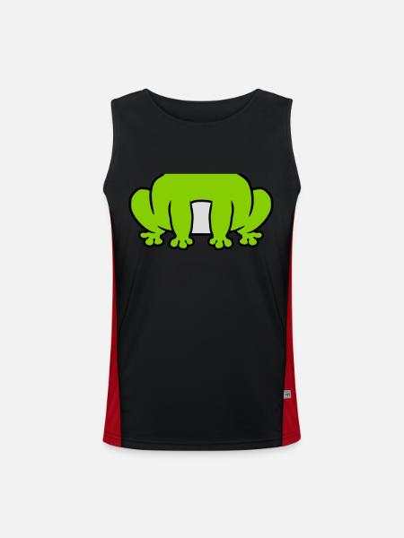 Costume small sitting frog - Men's Functional Contrast Tank Top  - black/red - Front