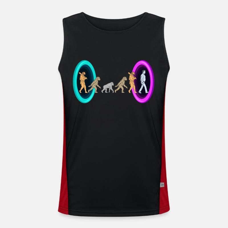 Evolution through portals - Men's Functional Contrast Tank Top  - black/red