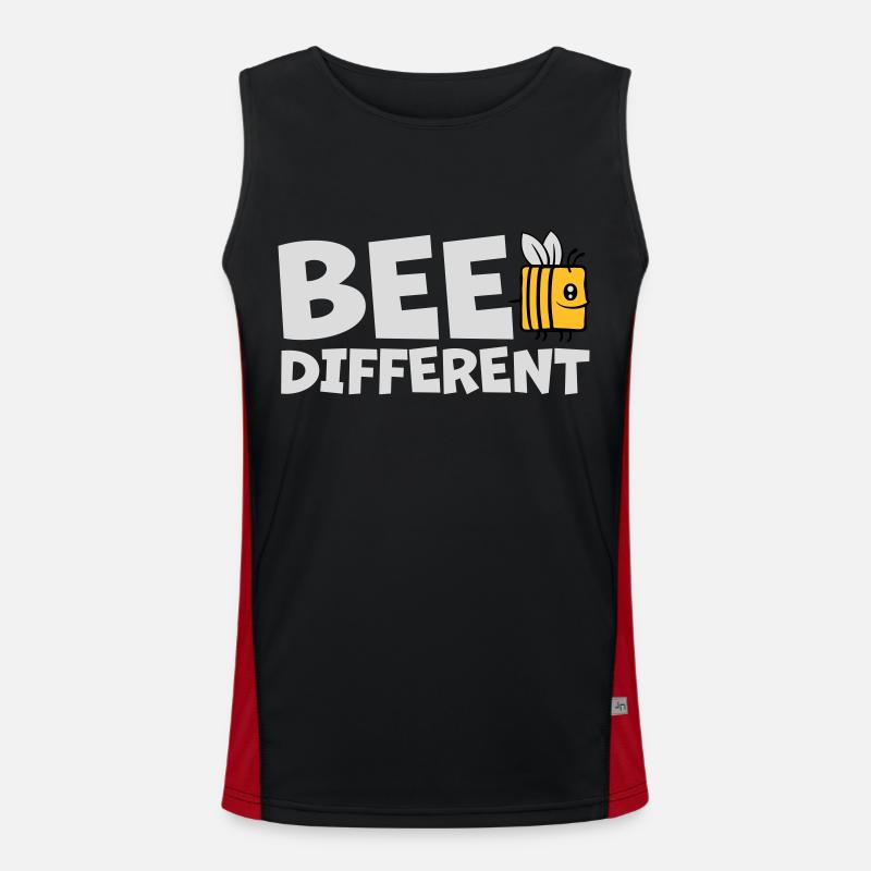 bee different saying quote - Men's Functional Contrast Tank Top  - black/red