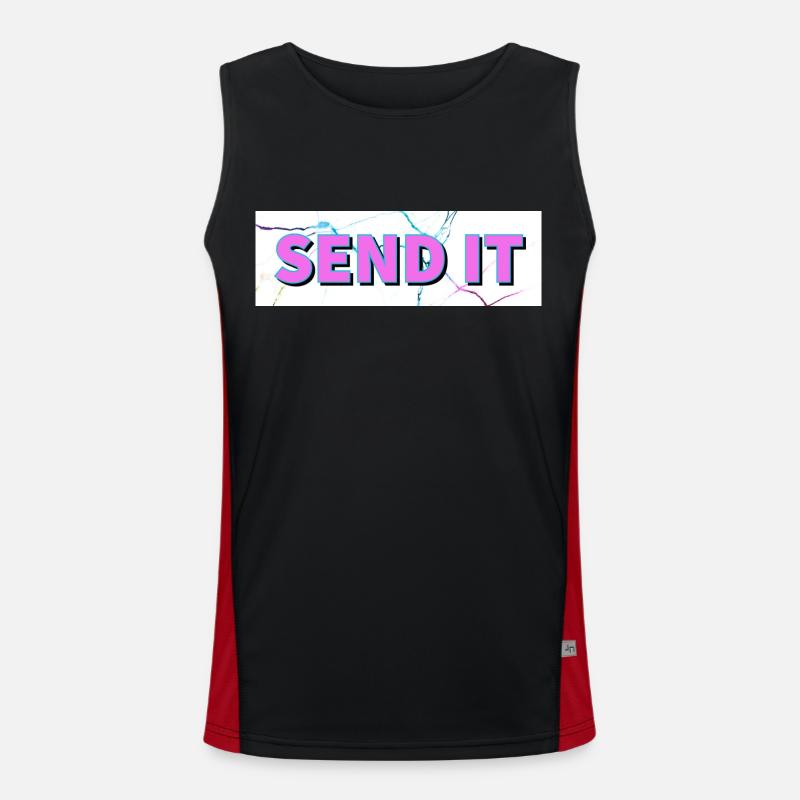 SEND IT Box Logo - Men's Functional Contrast Tank Top  - black/red