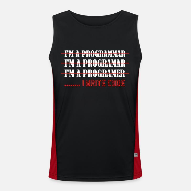 Je suis un programmar ........ J’écris Code Software Co Débardeur respirant contrasté Homme 