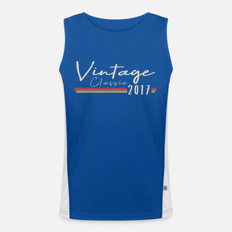 Vintage Original since 2017 Geburtstag Retro 2017 Funktionelles Kontrast-Tank Top für Männer 