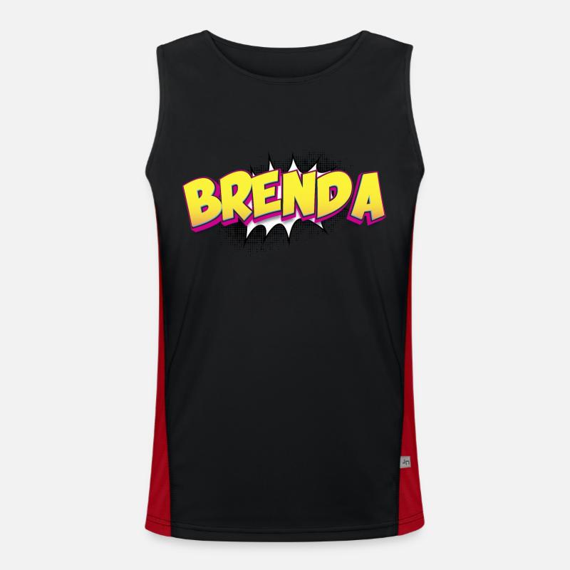 Brenda benutzerdefinierter Name Comic-Stil Pop-Art, Funktionelles Kontrast-Tank Top für Männer 