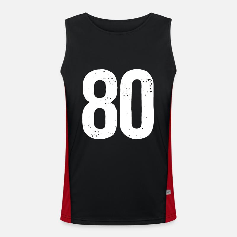 80 Numbers White Men's Functional Contrast Tank Top 