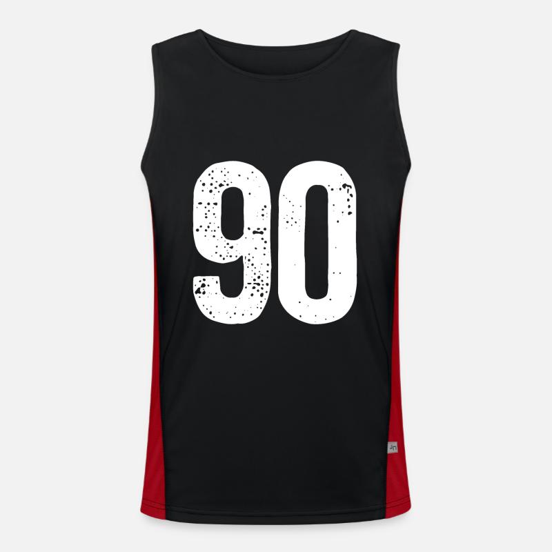 90 Numbers White Men's Functional Contrast Tank Top 