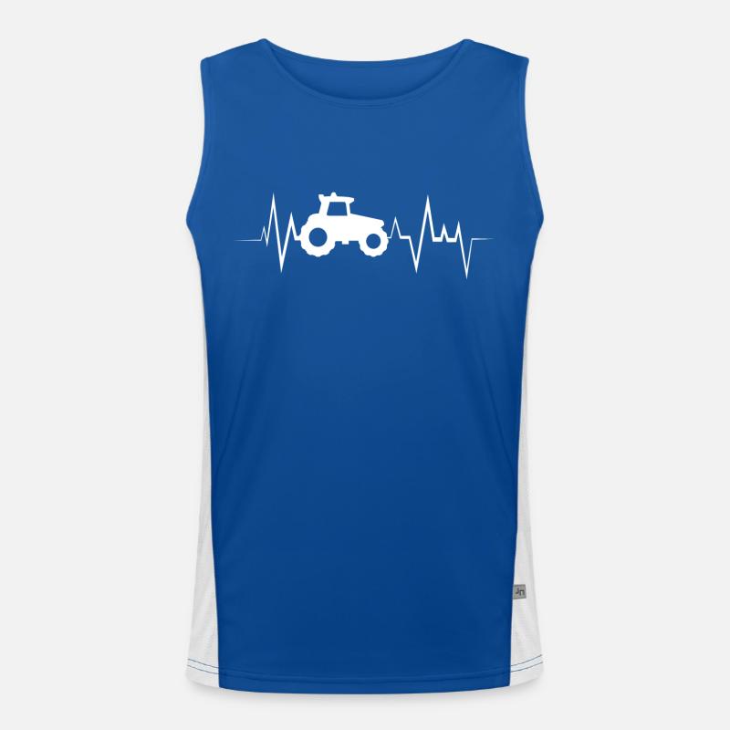 Traktor Herzschlag Bauer Geschenk Funktionelles Kontrast-Tank Top für Männer 