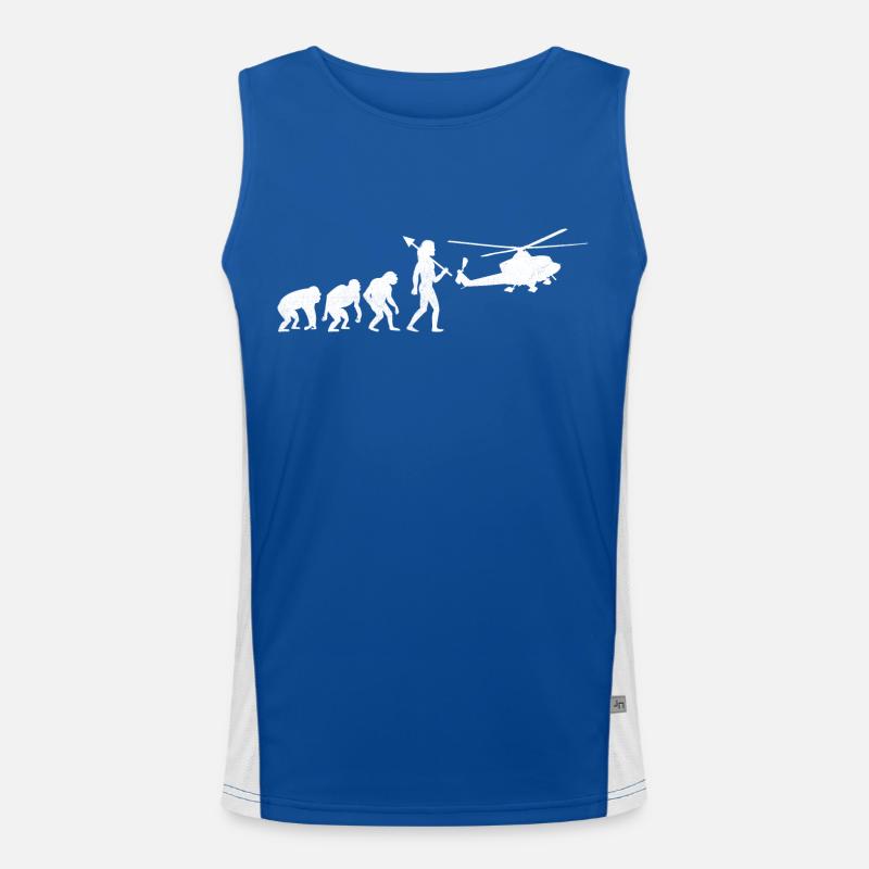 Evolution Hubschrauber Flieger Pilot Chopper Hubschrauber Funktionelles Kontrast-Tank Top für Männer 