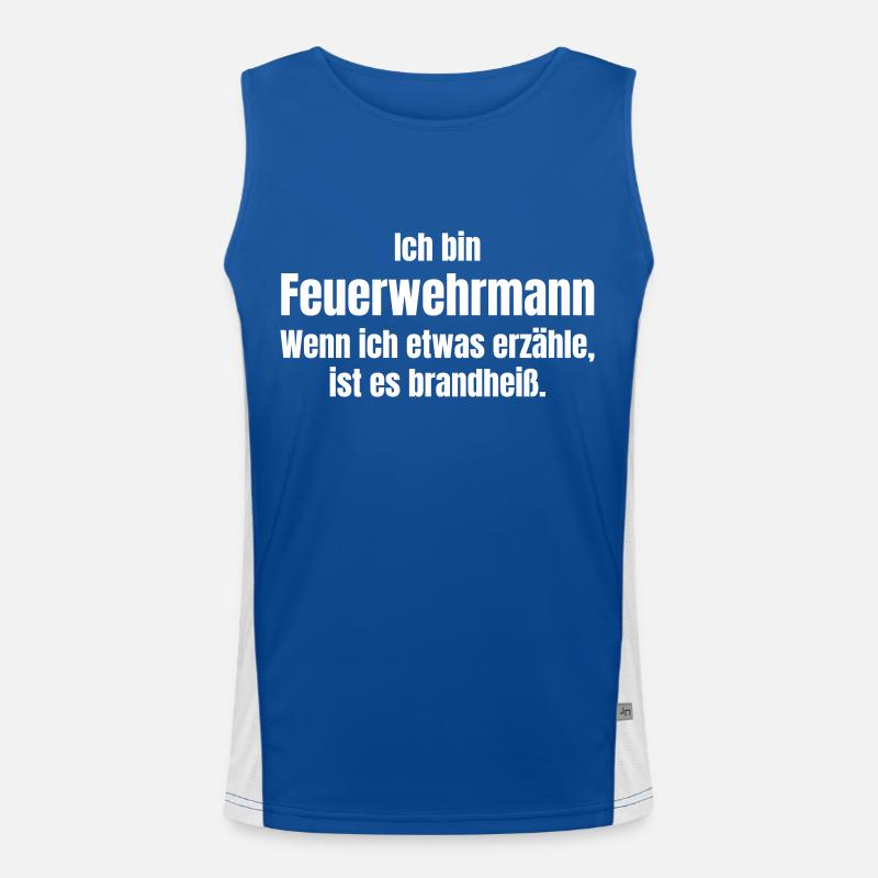 Ich bin Feuerwehrmann Funktionelles Kontrast-Tank Top für Männer 