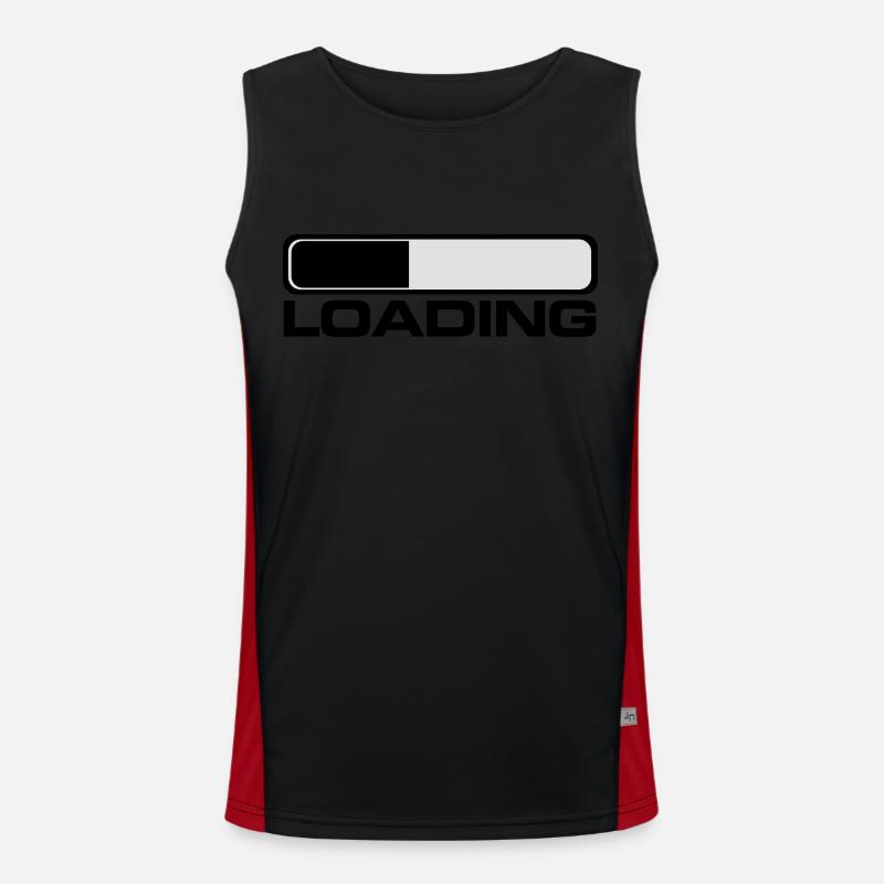 loading_f2 - Men's Functional Contrast Tank Top  - black/red
