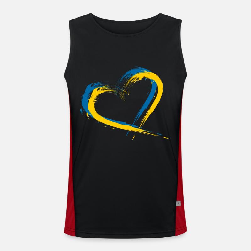 Coeur brosse drapeau vecteur drapeau Suède Débardeur respirant contrasté Homme 